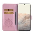 thumbnail image 4 of Diamond Wallet Case for Google Pixel 6 with Card Slots Holder Magnetic Clasp Cover, Shining Sparkle Owl Embossed Pattern PU Leather Flip Folio Case with Wrist Strap Kickstand Case, Rosegold, 4 of 7