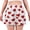 Red Heart-Shaped Pattern, variant on Women's Satin Pajamas Boxers Shorts Casual With Pockets Checkered Small Hearts