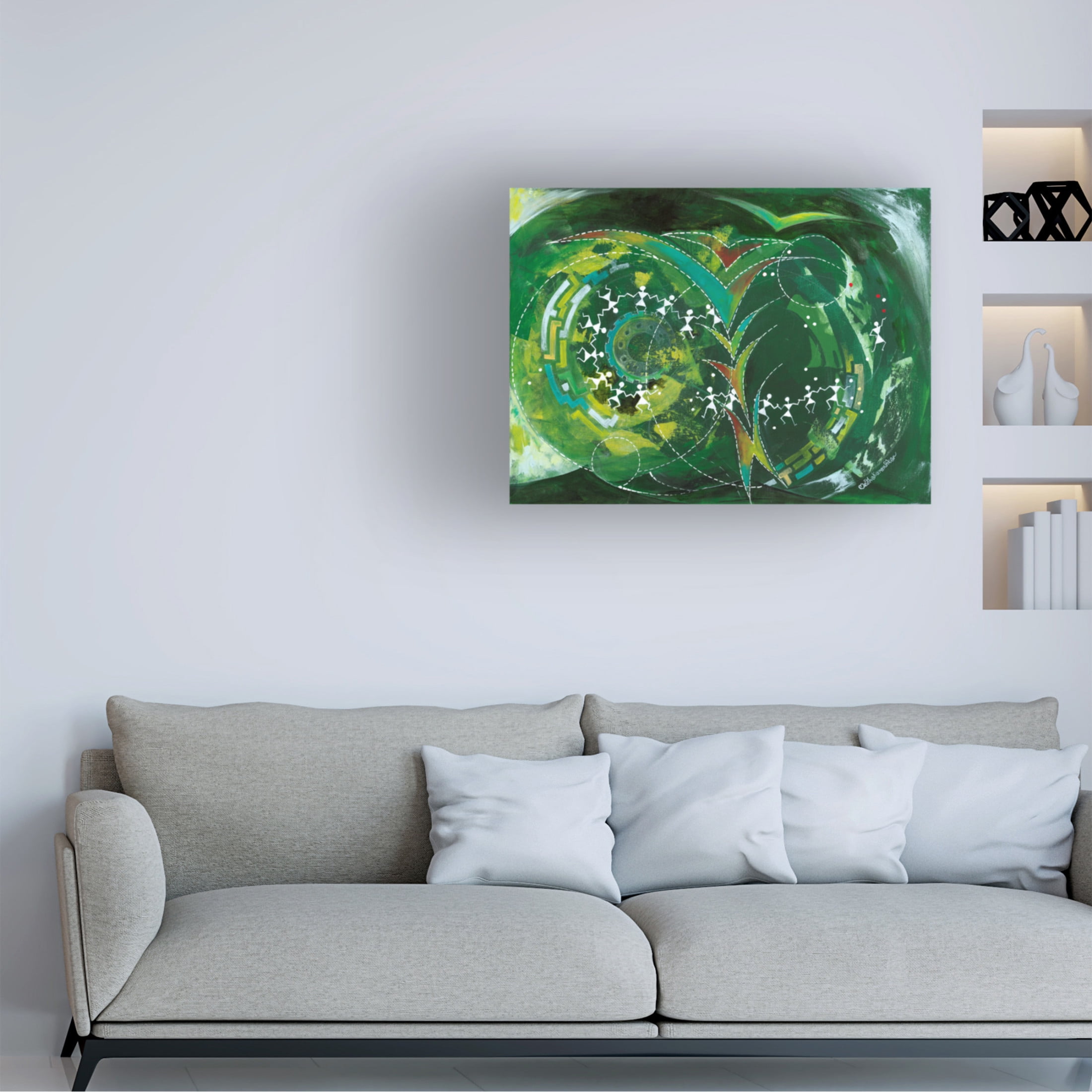 Canvas Wall Art - Medha Karandikar 'Village Dance' Wall Art for Living Room, Bedroom, or Office Décor by Trademark Fine Art - 47 x 35 Inches