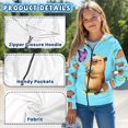 thumbnail image 5 of Psesaysky Zip-Up Hoodie Sweatshirt Girls Kids Teens Capybara Butterfly Lightweight Long Sleeve Hooded Jacket with Pockets Cute Teen Girl Boy Clothes 14-16 Years, 5 of 7