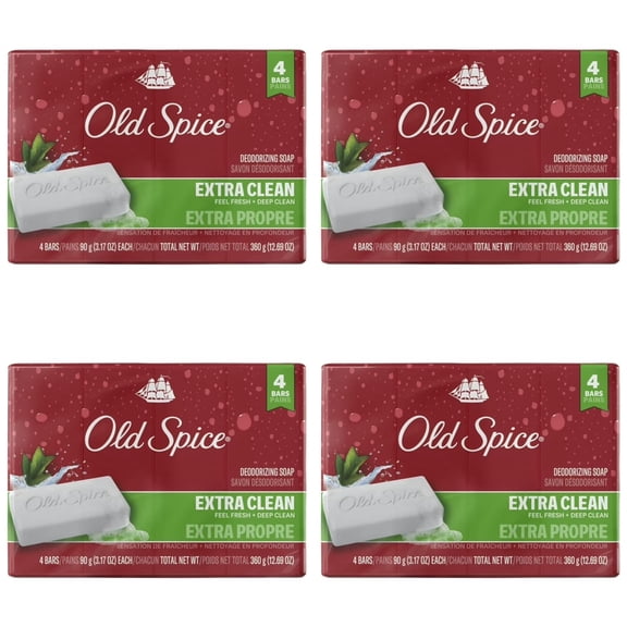 Old Spice Bar Soap for Men Palm Tree Extra Clean Fresh Deep Clean 3.17 OZ 16 Bar