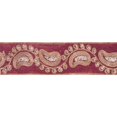 thumbnail image 1 of Ruban Filaire Paisley Bourgogne à Paillettes Dorées, 2.5 Po x 5 Yards, 1 of 1