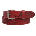 thumbnail image 2 of Vintage Embossed Cowhide Leather Belt for Men & Women with Removable Buckle, 2 of 3