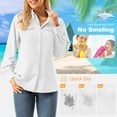 thumbnail image 5 of FEN AI Work Wear for Women White Button Up Shirts Long Sleeve Tops Casual Outfits 50+ UV Sun Protection Hiking Fishing Blouse, 5 of 10