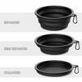 thumbnail image 5 of 2-Pack Collapsible Pet Bowls with Carabiners, BPA-Free TPE Foldable Dog Cat Travel Bowl for Camping Hiking, 20oz Portable Food & Water Dish (Black+Green), 5 of 7