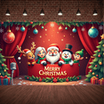thumbnail image 5 of Festive Design Christmas Banner Santa Claus Holiday Backdrop Reindeer Snowman Decorative Ornament for Party Indoor Celebration, 5 of 9