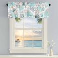 thumbnail image 5 of Turquoise Coral Conch Window Valance for Kitchen, Starfish Turtle Shell Wood Grain Rod Pocket Short Curtain for Small Windows, Light Filtering Decorative Valance, 56 x 16 Inch, 1 Panel, 5 of 9