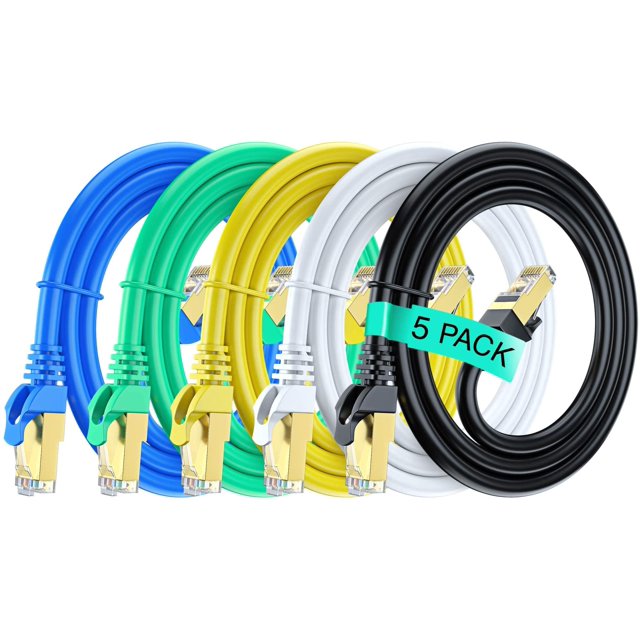 Patch Cable 5 ft (1.5 Meter) Cat 75 Pack HighSpeed 10