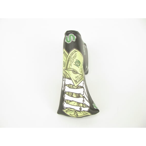 NEW Scary Cash Money Skeleton BLADE Golf Putter Headcover MAGNETIC