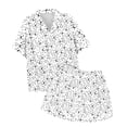 thumbnail image 6 of vigerkar Pajama Sets For Women 2 Piece PJ Sets Short Sleeve Lounge Set Fashion Sleepwear White, XL, 6 of 6