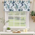 thumbnail image 2 of Tropical Botanical Curtain Valances for Windows, Kitchen Valance Window Treatments Panel 2 Pack, Summer Palm Leaves Peacock Blue Green Rod Pocket Short Curtains for Bathroom Bedroom 54 x 18 Inch, 2 of 8