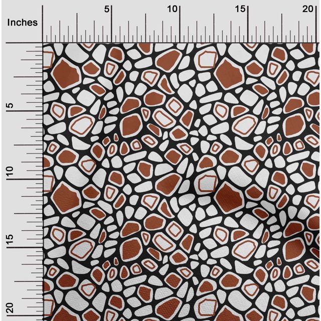 oneOone Cotton Poplin Rust Brown Fabric Giraffe Animal Skin Sewing Craft Projects Fabric Prints By Yard 56 Inch Wide