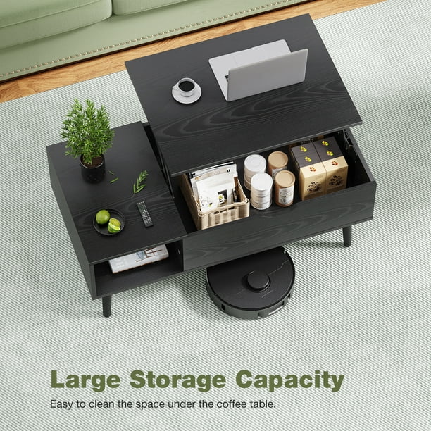EDX Modern Lift Top Coffee Table with Hidden Storage Compartments