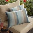 thumbnail image 2 of Set of 2 Brown and Blue Stripe Sunbrella Outdoor Pillow 20", 2 of 2