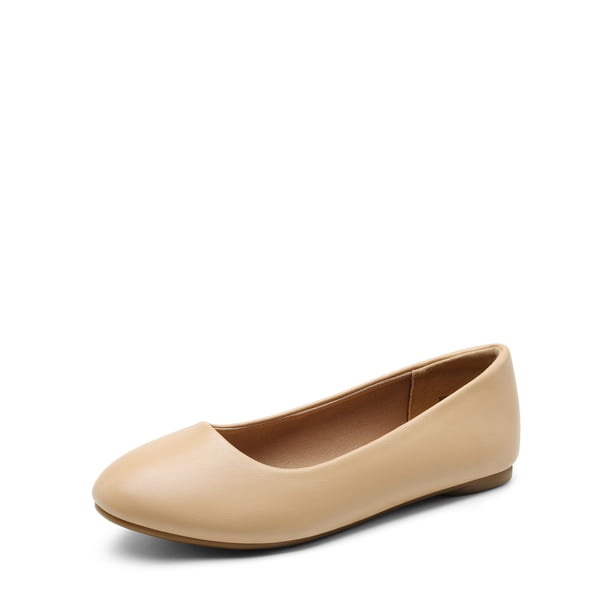 Flats Ballerinas Nude PU Sole-Simple para Mujer de DREAM PAIRS