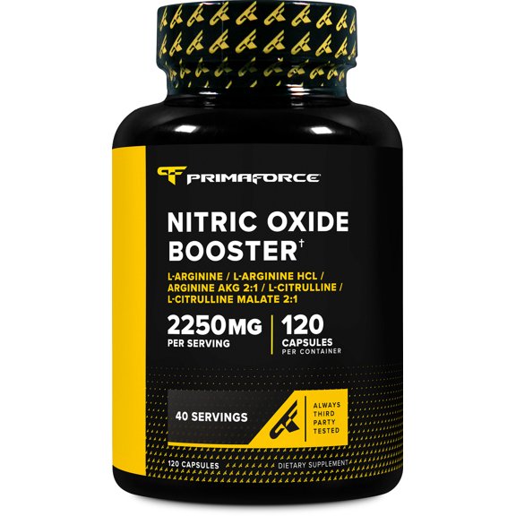 Nitric Oxide Booster, 750 mg, 120 Capsules, Primaforce
