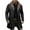 Black, variant on Men's Solid Color Button Pocket Workwear Fleece-lined Leather Jacket, Men's Casual Long Coat Black L