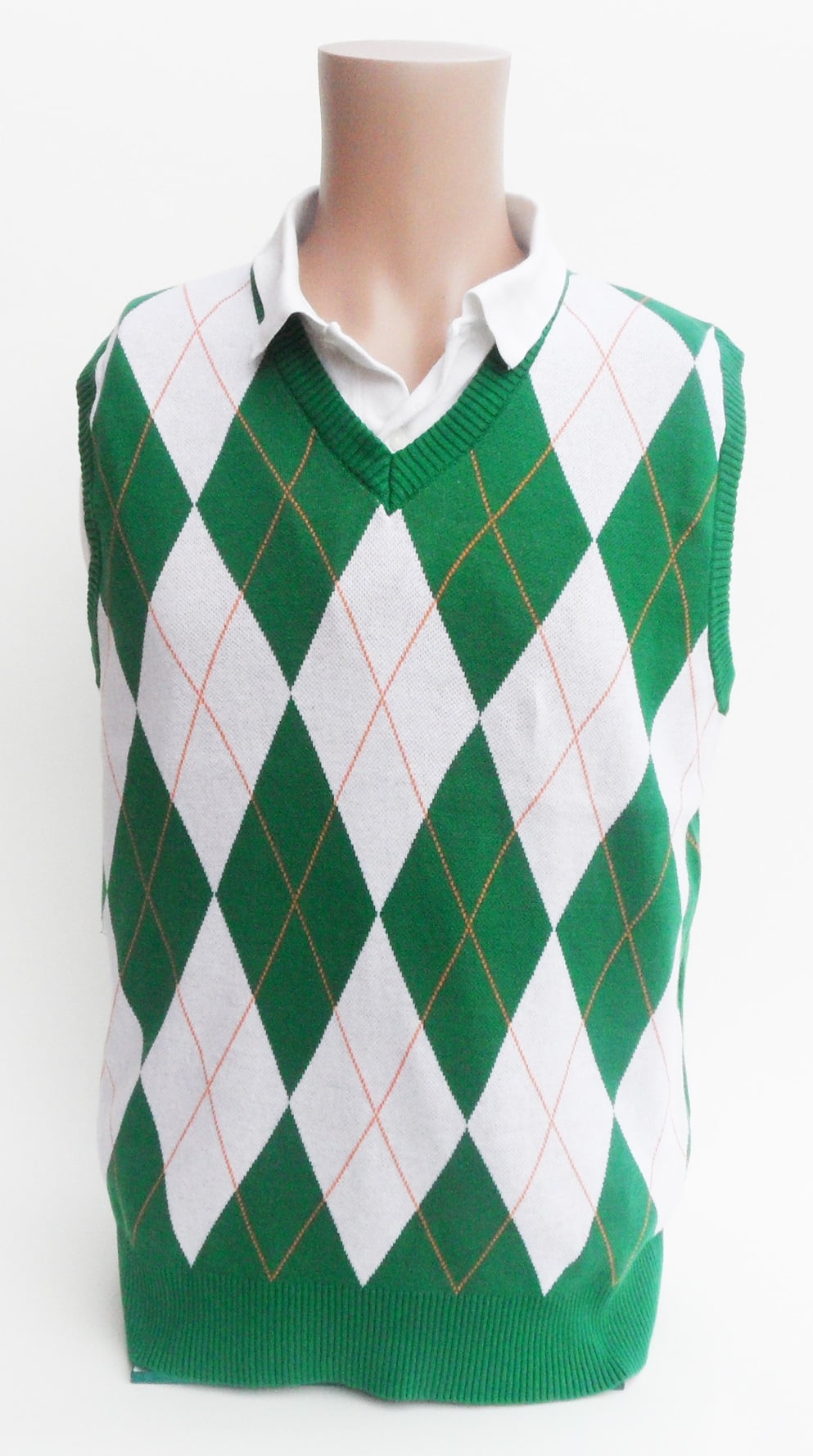 green argyle sweater vest