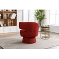 thumbnail image 4 of 360 Degree Swivel Accent Chair, Cuddle Barrel Sofa Chair Round Armchairs with Wide Upholstered, Fluffy Fabric Lounge Chair Reading Chair for Living Room, Bedroom, Office, Waiting Rooms, Red, 4 of 7