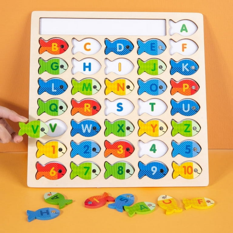 Magnetic Wooden Fishing Game Toy for Toddlers, Alphabet Fish Catching  Counting Games Puzzle with Numbers and Letters, Preschool Learning ABC Math  Educational Toys 3 4 5 Years Old Girl Boy Kids - Yahoo Shopping