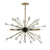 Ariel 6-Light Chandelier in Como Black with Gold Accents