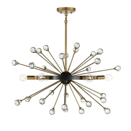 

Savoy House 1-1857-6-62 Ariel 6 Light Chandelier in Como Black with Gold Accents (25 W x 18 H)