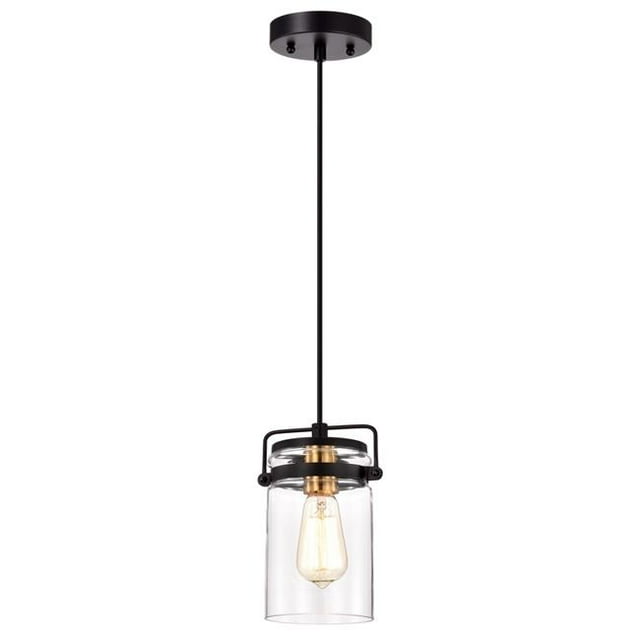 Chloe Lighting CH2D805BK06-DP1 6 in. Nova Transitional 1 Light Mini Pendant Ceiling Fixture, Textured Black