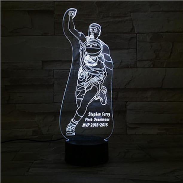 Lámpara LED de ilusión LED 3D con luz nocturna, baloncesto, Currys