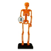 Small Flocked Disco Skeleton Tabletop Decor, Orange, 16", Halloween by Way To Celebrate