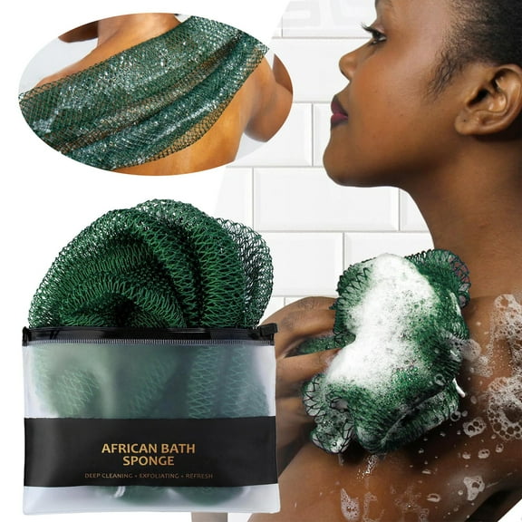 DJJGXAN African Exfoliating Net Sponge, Nylon African Bath Sponge Net, 1PCS, 45 inches Long, Bath Towels Wash Cloth Body Scrubbers Back Scrubber for Daily use