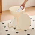 thumbnail image 3 of Wedyvko End Table, Circle Coffee Table, Sofa End Table Nightstand,Modern Bedside Home Decor for Living Room,Small Spaces, Easy Assembly,Milky white, 3 of 5