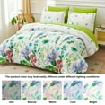 thumbnail image 3 of Jessy Home Queen Comforter Set 7 Pieces Purple Green Floral Bedding Set Queen Bed in a Bag with Flat Sheet and Fitted Sheet, Pillowcases & Shams, 3 of 12