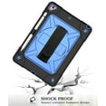 thumbnail image 5 of iPad 9.7 Case 2017 2018,Hybrid Shockproof Rugged Heavy Duty Full-Body Drop Protection Stand Kids Case with Shoulder Strap for iPad 9.7 inch 2018/2017,Black+Blue, 5 of 6