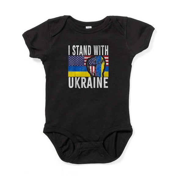 CafePress - I Stand With Ukraine Flag American Flag Body Suit - Cute Infant Bodysuit Baby Romper - Size Newborn - 24 Months