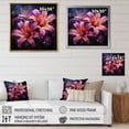 thumbnail image 4 of Designart "Pink And violet Fuchsia Fantasy IV" Floral Floater Framed Wall Decor, 4 of 7