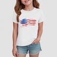 thumbnail image 2 of TOWED22 Girls Red White Blue Shirts 4th of July T-Shirts Summer Tee Tops for Toddler Kids 1-14 Years USA Theme(White,13-14 Y), 2 of 4