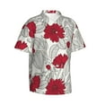 thumbnail image 2 of Balery Leaves And Anemone Print Men's Hawaiian Shirts Short Sleeve Beach Shirt Relaxed Fit Vacation Button Down Shirts-X-Large, 2 of 9