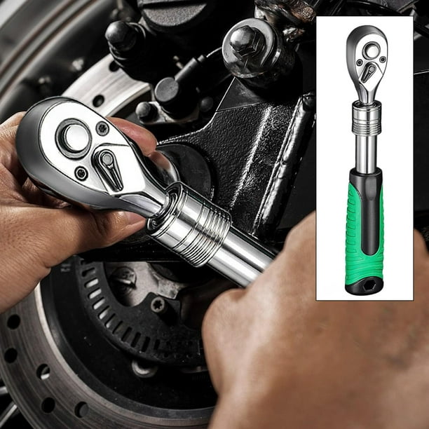 Llave con mango de trinquete de liberación rápida para fábricas, talleres de garaje, reparaciones de automóviles Longitud 165mm