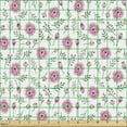 thumbnail image 2 of Ambesonne Romantic Fabric by the Yard Upholstery, Flower Blooms and Buds, 3 Yards, Dark Magenta Rose, 2 of 5