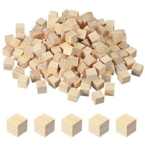 150 Pcs Wooden Blocks, 0.6 Inch Square Natural Wooden Block Unfinished Wood Cube for DIY Craft Art Project Painting Decoration, Natural