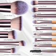 thumbnail image 5 of Travel Makeup Brush Set Foundation  Concealers Eye Shadows Makeup Set with LED light Mirror 14 count Mini Makeup Brushes (), 5 of 6