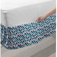 thumbnail image 2 of Abstract Bed Skirt, Doodle Style Squares with Scribbles Drawn by Hand, Elastic Bedskirt Dust Ruffle Wrap Around for Bedding Decor, 4 Sizes, Rose Sea Blue, by Ambesonne, 2 of 2
