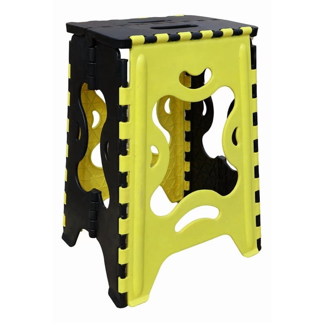 Banco Plegable Grande Portatil Plastico Soporta 120kg 1pz Acabado De La Estructura Mate Color Amarillo