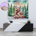 thumbnail image 4 of Merry Christmas Santa Reindeer Antlers Brittany Spaniel Sleigh Xmas Winter Holiday Tapestry Brittany Dog Lover Gifts Idea Wall Hanging Backdrop Home Decor - 00023, 4 of 5
