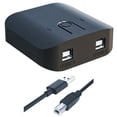 thumbnail image 1 of Printer Sharing Switch 2 In 1 USB 2.0 Printer Sharing Out Device with Blue Light Indicator Capture Box Splitter Converter for Office Work U Disk Scanner, 1 of 9