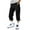 Black, variant on Mens Cargo Capri Pants Casual Outdoor Work Hiking Capris Elastic Waist Pants with Pockets
