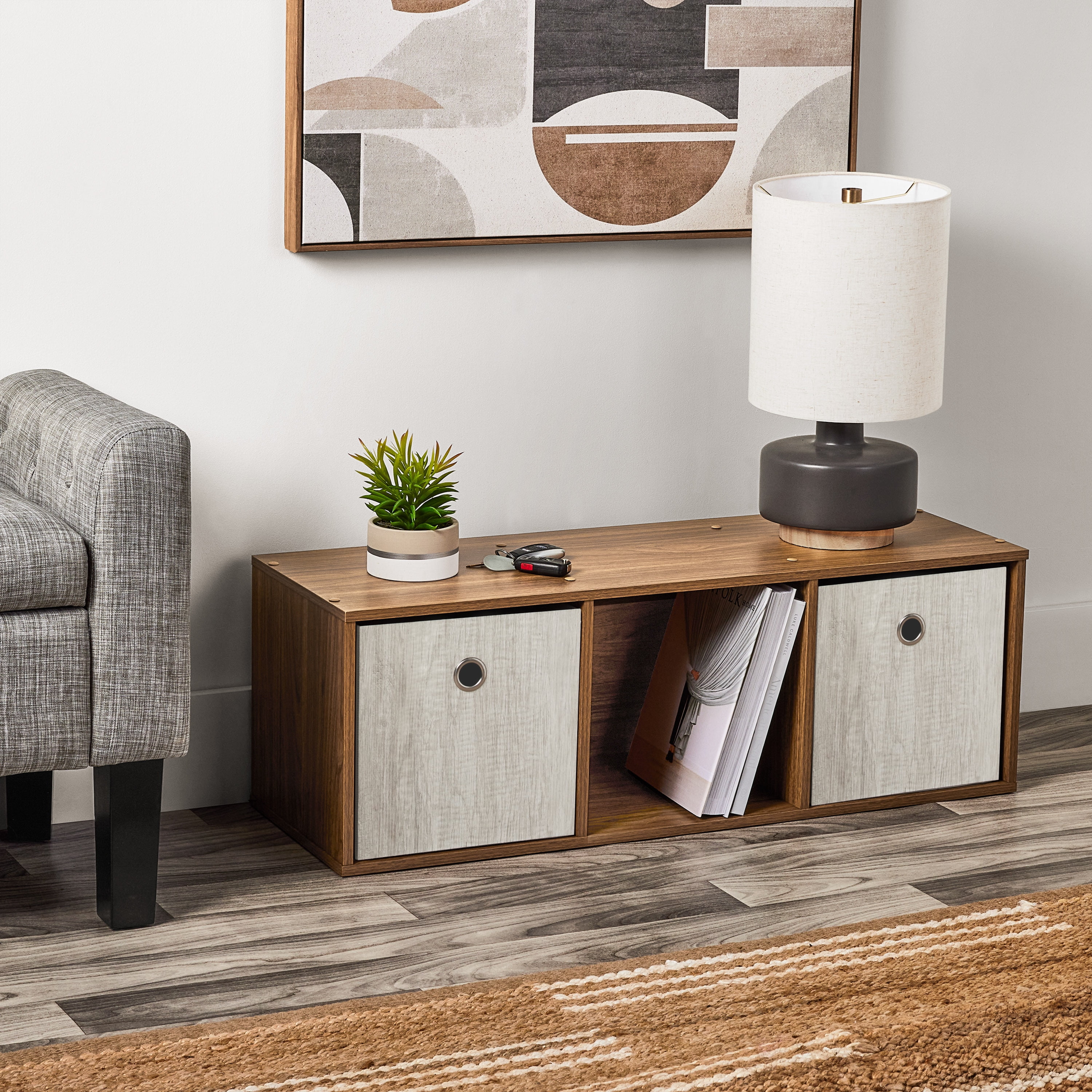 Mainstays 3 Cube Storage Organizer, Warm Walnut - Walmart Business