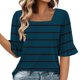 thumbnail image 1 of Blusas de Manga Corta para las Mujeres, Moda Verano Impreso, Blusas de Cuello Redondo, Chaqueta de Manga Corta para las Mujeres, 1 of 8
