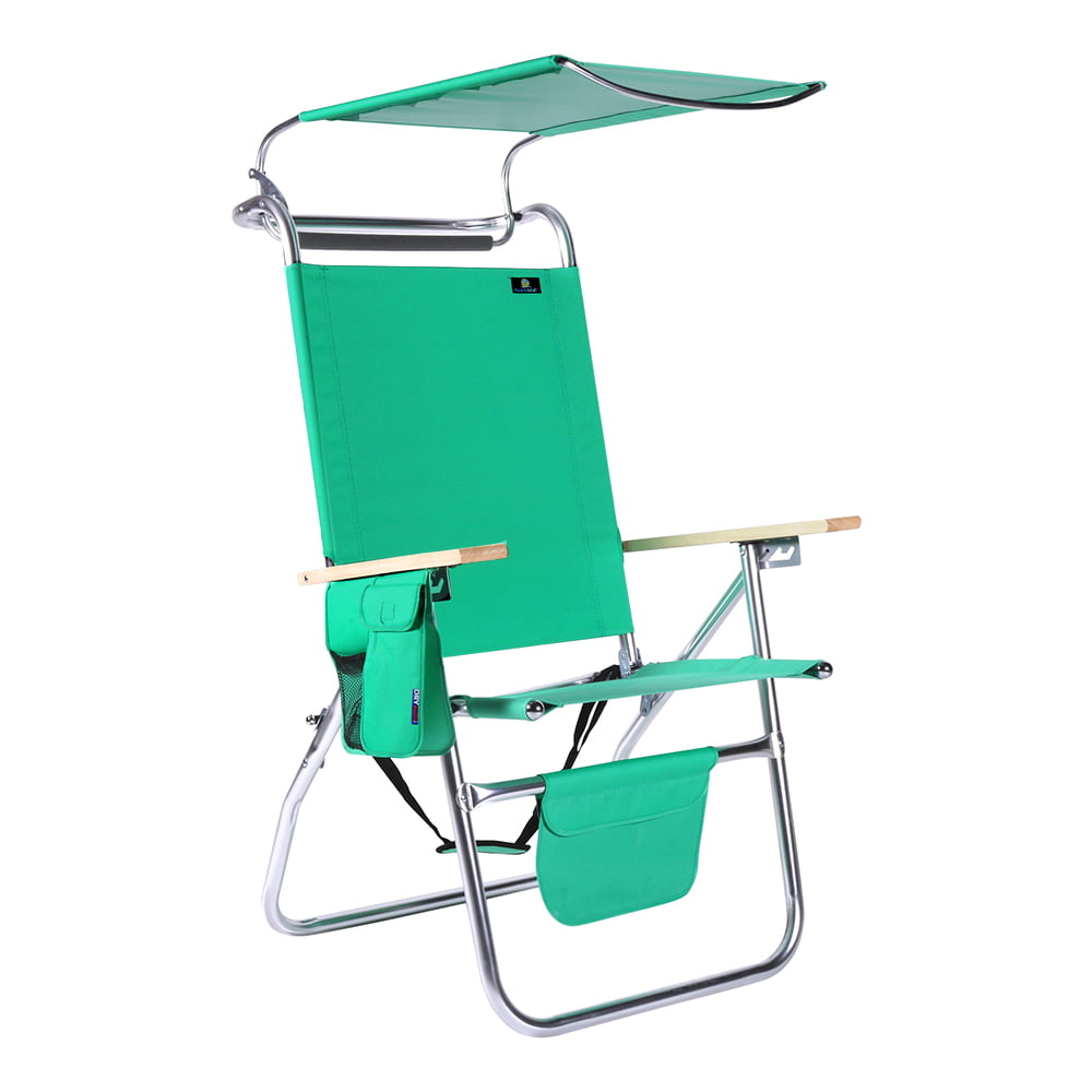17 Inches High Seat Big Tycoon Aluminum Beach Chair with Canopy