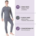 thumbnail image 2 of Rocky Men’s Thermal Underwear Set Insulated Top & Bottom Base Layer For Cold Weather, Melange Charcoal Grey 2X, 2 of 8